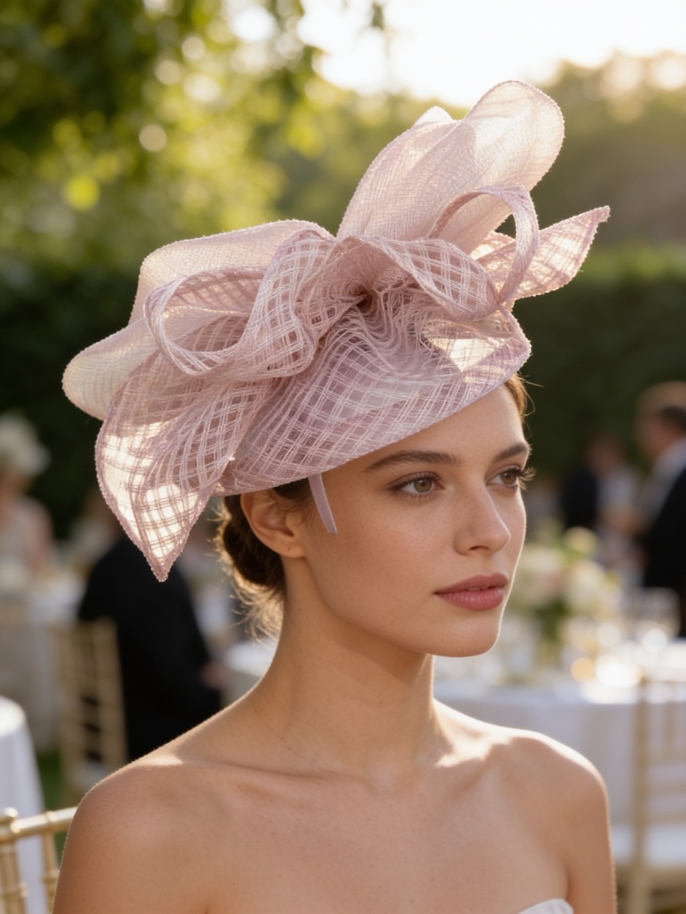 Kentucky Derby Pink Fascinator Headband with Feathers